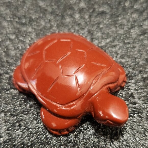 Turtle Figurine Red Stone Decorative/Collectible Small Hand Carved Vintage READ - Picture 10 of 15